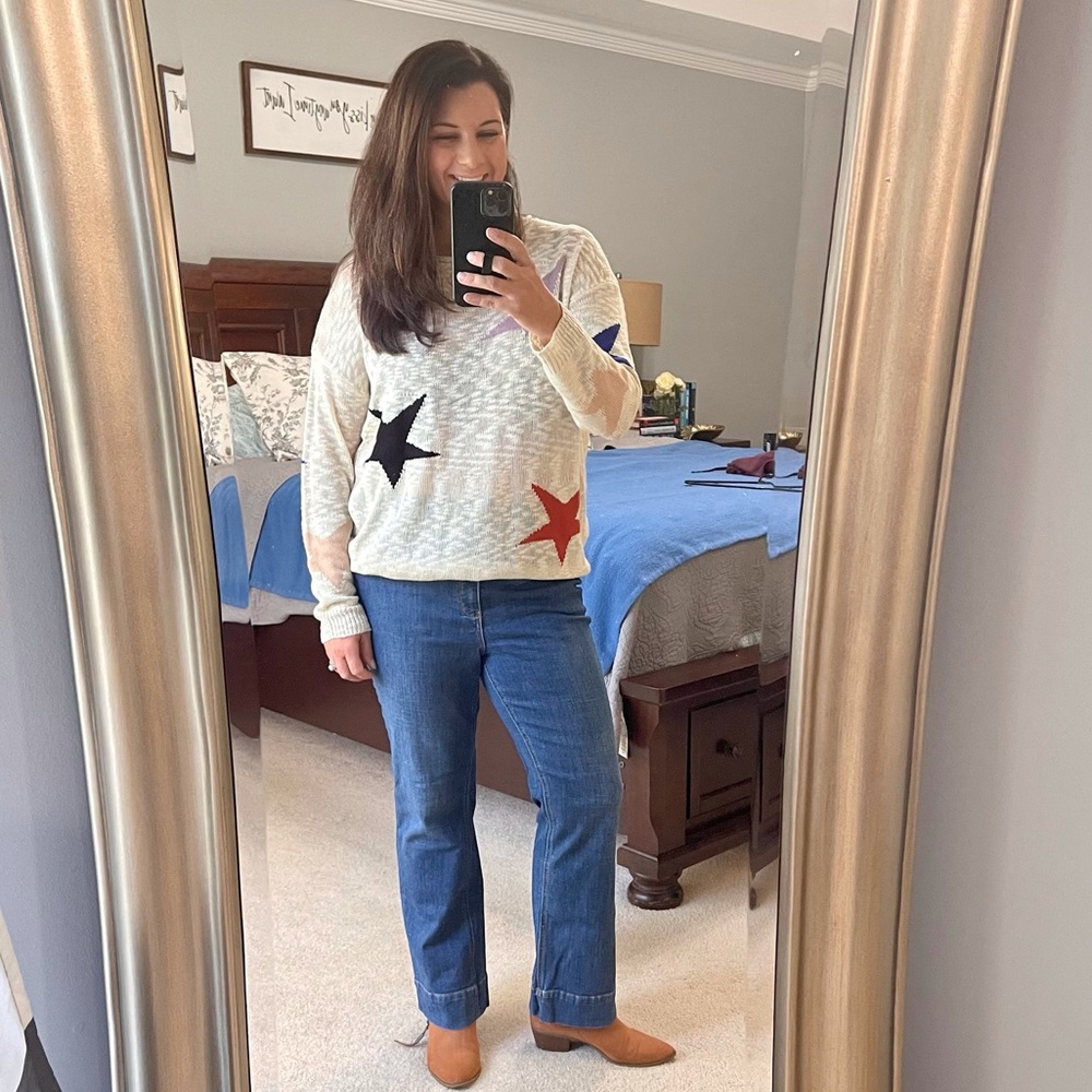C’isa Star Print Sweater- Size Large